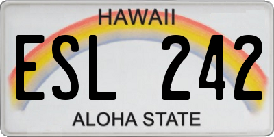 HI license plate ESL242
