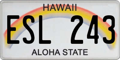 HI license plate ESL243