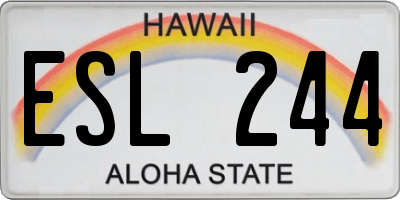HI license plate ESL244