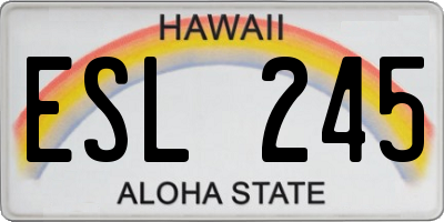 HI license plate ESL245