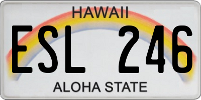 HI license plate ESL246