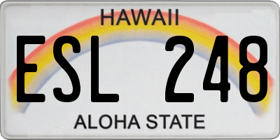 HI license plate ESL248