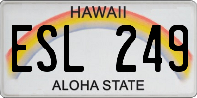 HI license plate ESL249
