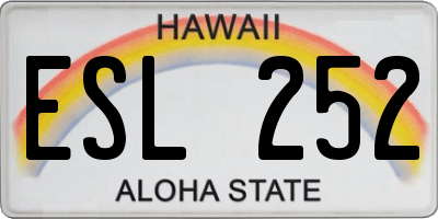 HI license plate ESL252