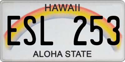 HI license plate ESL253
