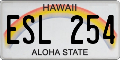 HI license plate ESL254