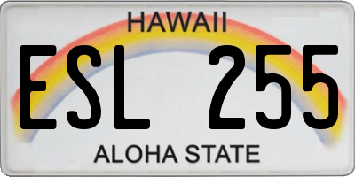 HI license plate ESL255