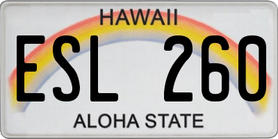 HI license plate ESL260