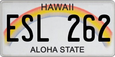 HI license plate ESL262