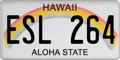 HI license plate ESL264