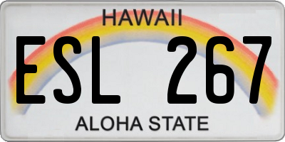 HI license plate ESL267