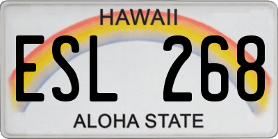HI license plate ESL268