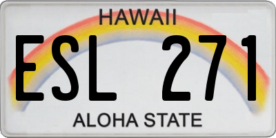 HI license plate ESL271