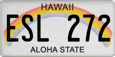 HI license plate ESL272