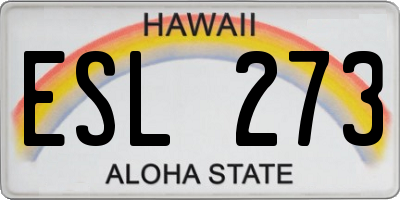 HI license plate ESL273