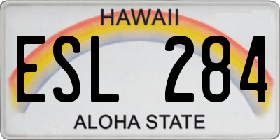 HI license plate ESL284