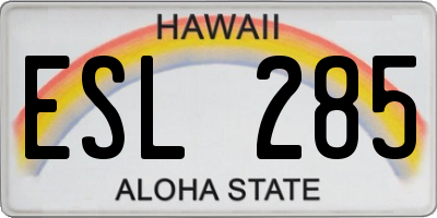 HI license plate ESL285