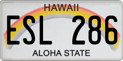 HI license plate ESL286