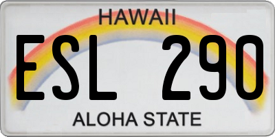 HI license plate ESL290