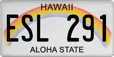 HI license plate ESL291
