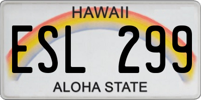 HI license plate ESL299
