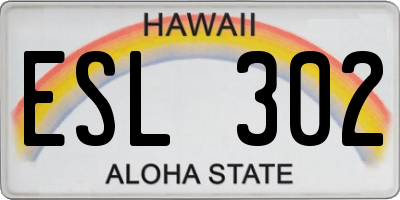 HI license plate ESL302