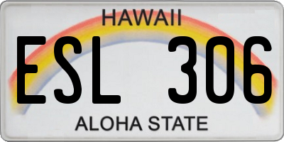 HI license plate ESL306