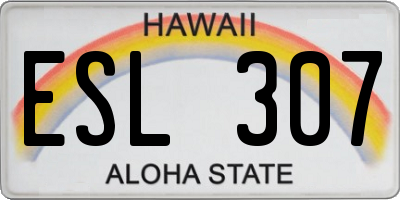HI license plate ESL307
