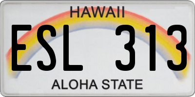 HI license plate ESL313