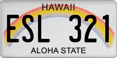 HI license plate ESL321