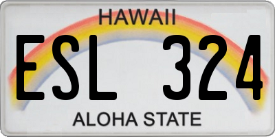 HI license plate ESL324