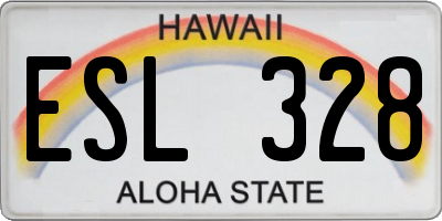 HI license plate ESL328