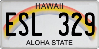 HI license plate ESL329