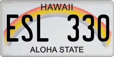 HI license plate ESL330