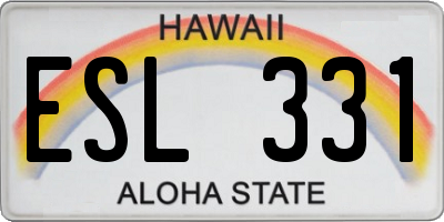 HI license plate ESL331