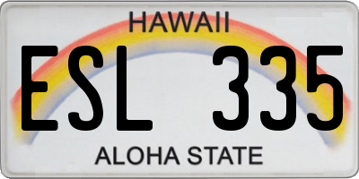 HI license plate ESL335