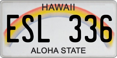 HI license plate ESL336