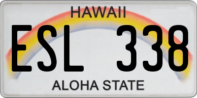 HI license plate ESL338