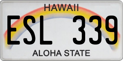 HI license plate ESL339