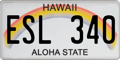 HI license plate ESL340