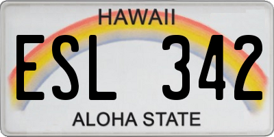 HI license plate ESL342