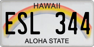 HI license plate ESL344