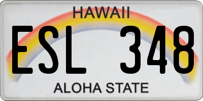 HI license plate ESL348