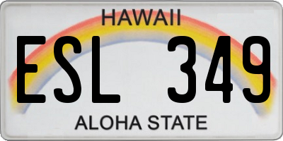 HI license plate ESL349