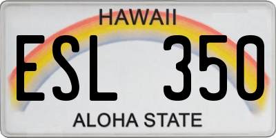 HI license plate ESL350