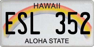 HI license plate ESL352