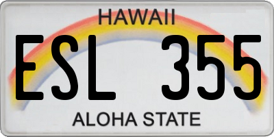 HI license plate ESL355