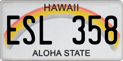 HI license plate ESL358