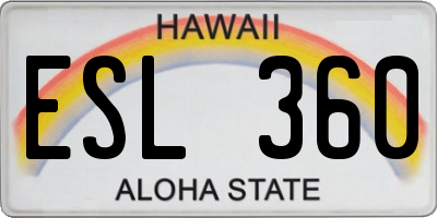 HI license plate ESL360