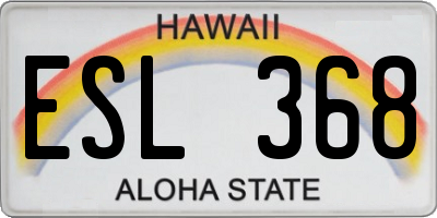 HI license plate ESL368